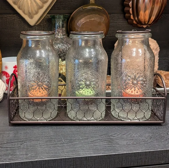 PartyLite Brown Metal Milk Bottle Tea Light Holder - Picture 1 of 11